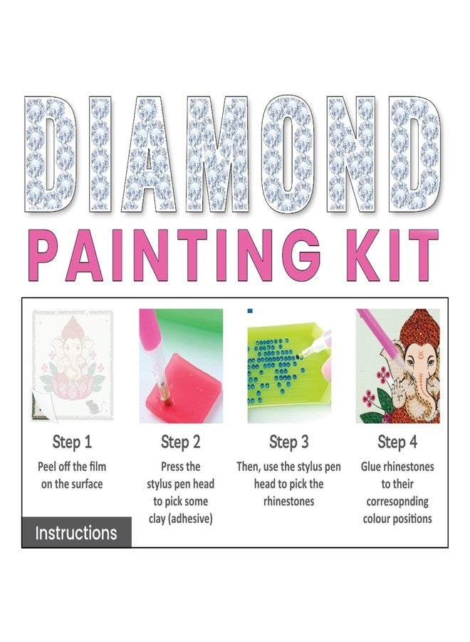 itsy-bitsy Itsy Bitsy DIY Diamond Painting Kit - Ganesha 6x6 inch | Rhinestone Art Craft for Adults & Kids | Meditative Wall Decor | Easy DIY Kit - Image 3